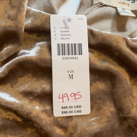 Anthropologie Jessie velvet halter tank top M NWT - Picture 9 of 11